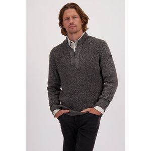 Groene gemêleerde trui met korte rits