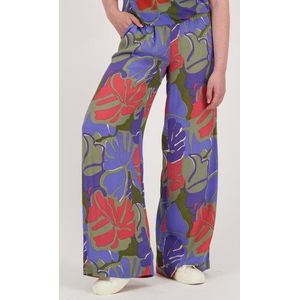 Wijde broek met kleurrijke bladerprint