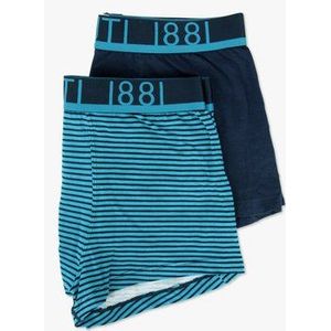 Blauwe boxershorts met en zonder strepen - 2 pack