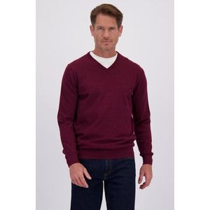 Fijne bordeaux trui met V-hals