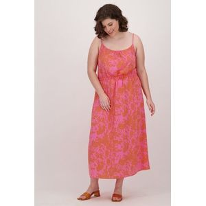 Lang roze kleedje met oranje print