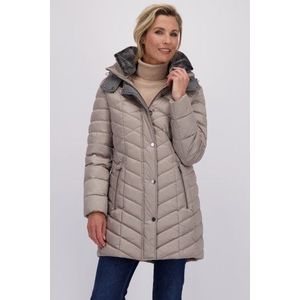 Halflange lichtbruine gewatteerde jas