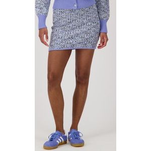 Lichtblauwe gebreide minirok