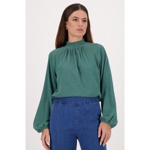 Grijsgroene blouse met fijne textuur