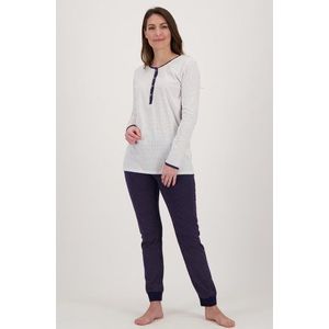 Blauw-witte pyjama set met gestipte print