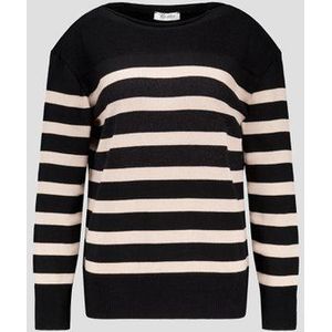 Zwart-beige gestreepte trui