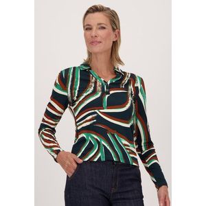 Donkerblauwe polo met print