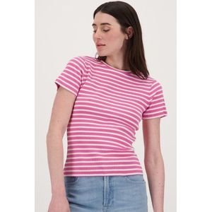 Roos-wit gestreept T-shirt