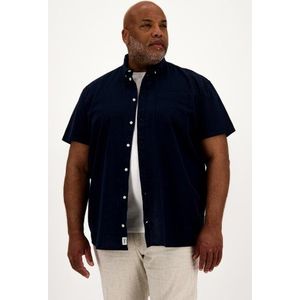 Blauw hemd met linnen - regular fit