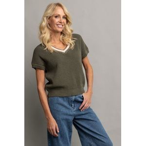 Kaki trui zonder mouwen