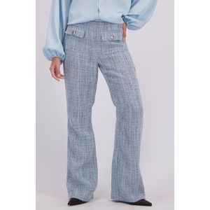 Lichtblauwe bouclé broek