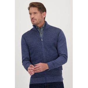 Blauwe wollen cardigan