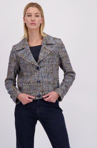 MORE & MORE Tussenjas  marine / goudgeel / zwart / wit