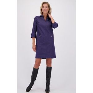 Blauw kleedje met 3/4 mouwen