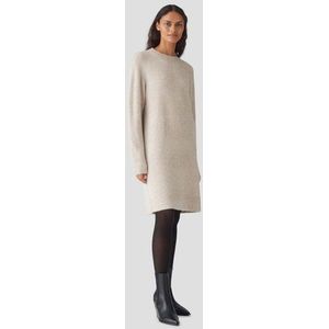 Beige gebreide jurk met glitters