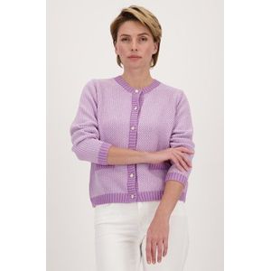 Paars-wit gemêleerde cardigan
