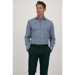 Hemd met blauw-groene print - Regular fit