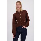 Bruine cardigan met gouden knopen