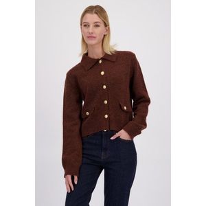 Bruine cardigan met gouden knopen