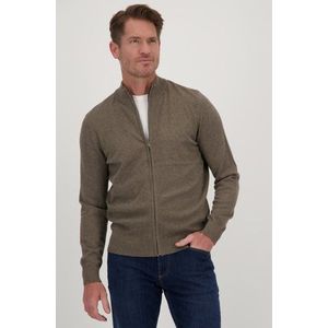 Taupe cardigan met rits