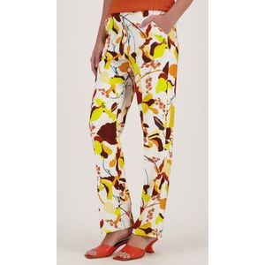 Wijde broek met geel-bruine print