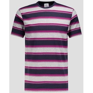 Paars-grijs gestreept T-shirt