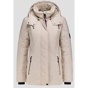 Beige gewatteerde regenjas