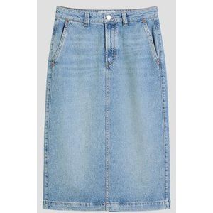 Blauwe midi jeansrok