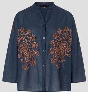 Blouse - Paisley - Katoen - Tuniek Kraag - Driekwart Mouw