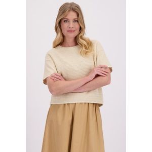 Beige trui met crochetlook
