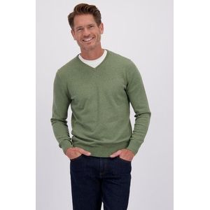 Fijne groene trui met V-hals