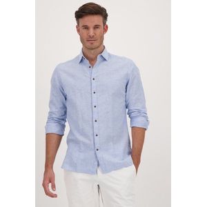 Lichtblauw linnen hemd - Regular fit