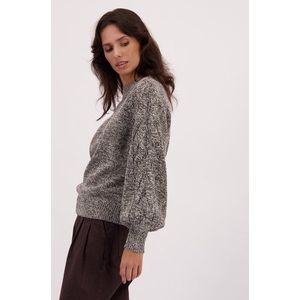 Beige-bruine trui met ballonmouwen