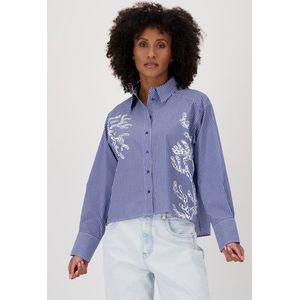 Lichtblauw gestreepte blouse