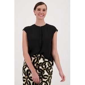 Fijne zwarte blouse zonder mouwen