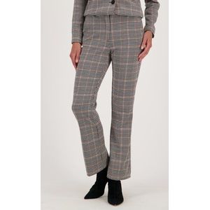 Geklede broek met geruit pied-de-poule motief