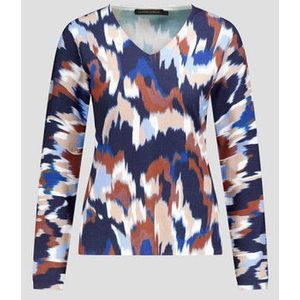 Blauw truitje met abstracte print