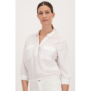 Ecru blouse met borstzakken