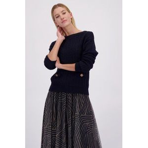 Gebreide pullover met ribboorden