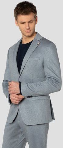 Blauwe gemêleerde kostuumvest