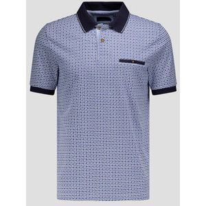 Polo met blauwe geometrische print