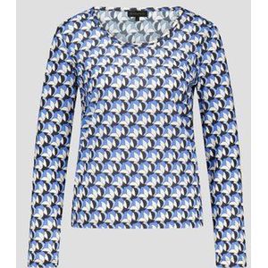 T-shirt met blauw-zwarte print