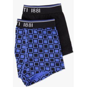 Zwarte en blauw geprinte boxershort - 2 stuks