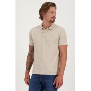 Beige polo met gestreept motief