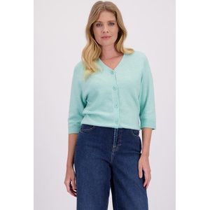 Turquoise cardigan met 3/4 mouwen