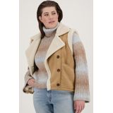 Bruine bodywarmer met faux fur