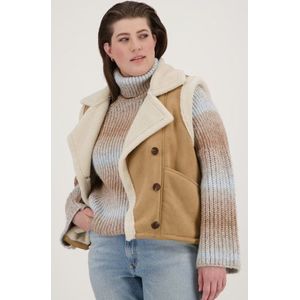 Bruine bodywarmer met faux fur