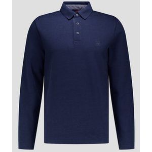 Donkerblauwe polo met lange mouwen