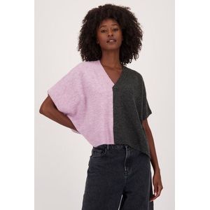 Trui in donkergrijs en lichtpaars