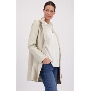 Halflange lichtbeige jas met kap